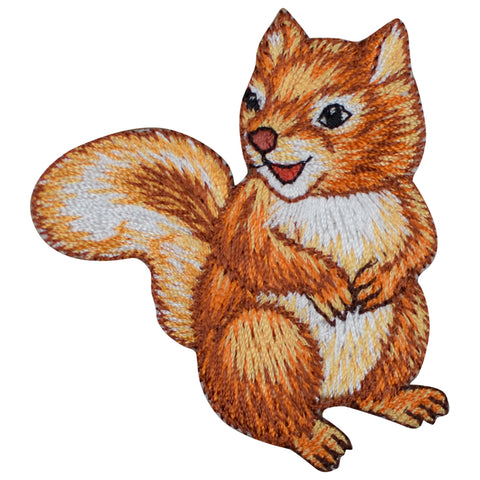 Natural Brown Baby Squirrel Applique Patch - Animal Badge 2.25" (Iron on)