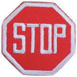 Stop Sign Applique Patch - Embroidered Road Sign Badge 1.5" (Iron On)
