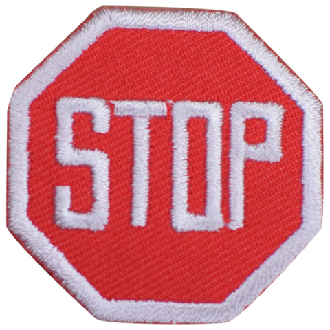 Stop Sign Applique Patch - Street Sign, Driving Badge 1.5" (Iron on)