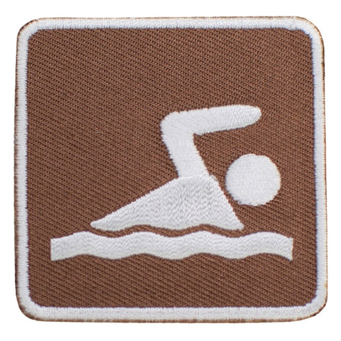 Swimming Applique Patch - Lake Pool Park Sign Recreational Activity 2" (Iron on) - Patch Parlor