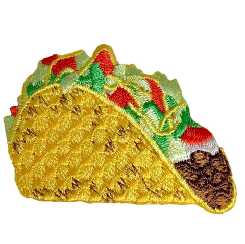 Taco Applique Patch - Mexican Food Badge 2-1/8" (Iron on) - Patch Parlor