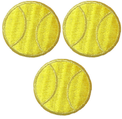 Mini Tennis Ball Applique Patch - Sports Badge 1" (3-Pack, Iron on) - Patch Parlor