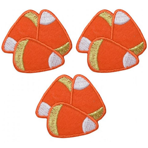 Candy Corn Applique Patch - Halloween Treat Badge 1-3/4" (3 Pack, Iron on)