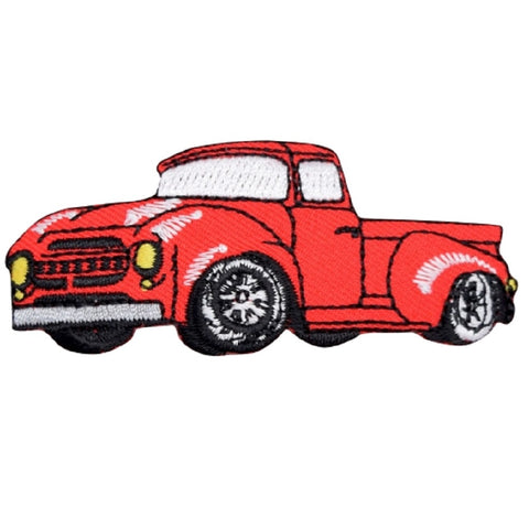 Red Hot Rod Truck Applique Patch -  1950's Classic Hotrod 3" (Iron on) - Patch Parlor