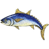 Tuna Fish Applique Patch - Embroidered Ahi Albacore Blue Fin Fishing Badge 3.25" (Iron On)