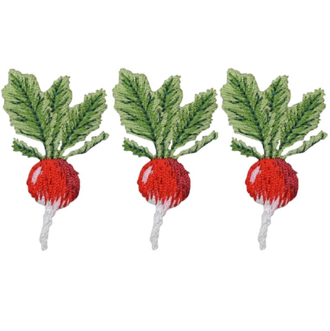 Radish Turnip Applique Patch - Vegetable, Food, Chef Badge 2" (3-Pack, Iron on) - Patch Parlor