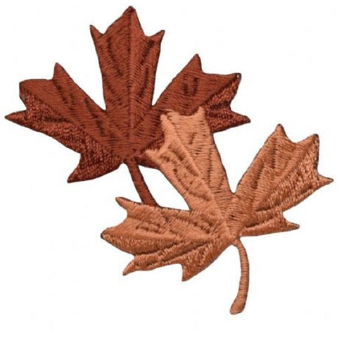 Autumn Leaves Applique Patch - Brown Leaf Fall Badge 2.25" (Iron on) - Patch Parlor
