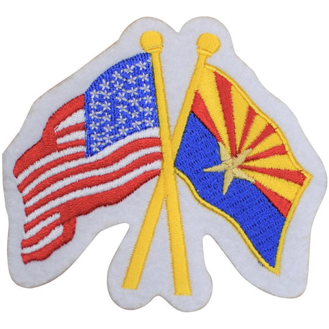 Arizona & USA Applique Patch - United States Flag, AZ Flag 3.5" (Iron on) - Patch Parlor