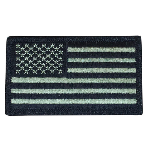 American Flag Patch - Olive Drab Green, OD United States USA 3-3/8" (Iron on)