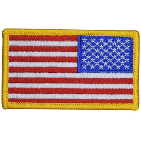 Reverse American Flag Patch - United States, USA Right Shoulder 3-3/8" (Iron on)