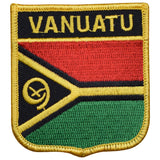 Vanuatu flag shield patch on a white background