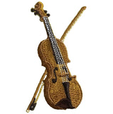 Violin Applique Patch - Fiddle Music Instrument Band 3.25" Badge (Iron on) - Patch Parlor