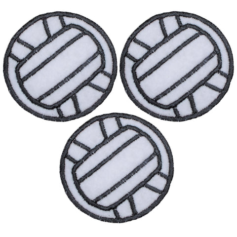 Volleyball Applique Patch - Sports Ball, Athletic Badge 1-3/4" (3-Pack, Iron on) - Patch Parlor
