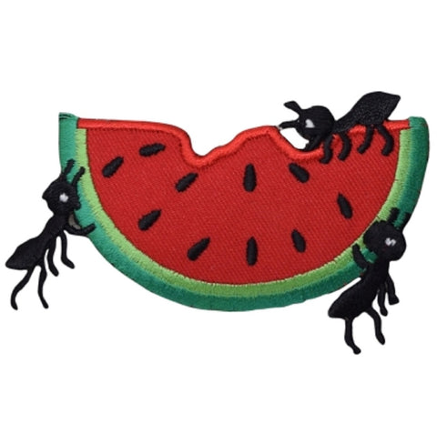 Watermelon Applique Patch - Ants, Food, Fruit, Melon, BBQ, Badge 3.5" (Iron on) - Patch Parlor