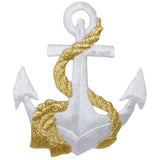 Anchor & Rope Applique Patch - Nautical Sailing Badge 2.5" (4-Pack, Iron on) - Patch Parlor