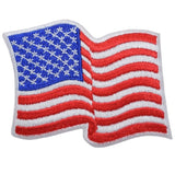 American Flag Applique Patch - Wavy, USA, United States Badge 3.25" (Iron on) - Patch Parlor