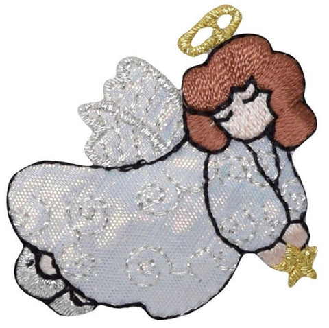 Angel Applique Patch - Halo, Flying and Praying 2" (Iron on) - Patch Parlor