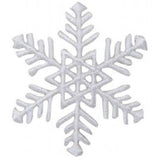 White Snowflake Applique Patch - Snow, Winter Badge 1.75" (Iron on) - Patch Parlor