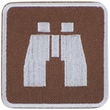 Binoculars Patch - Embroidered Wildlife Viewing Area Sign Badge 2" (Iron On)