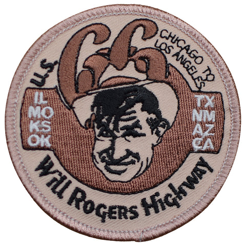 Will Rogers Patch - Route 66, Chicago to Los Angeles 3" (Iron on) - Patch Parlor