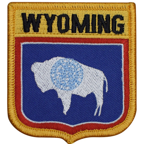 Wyoming Patch - WY Badge, Buffalo, Bison, Cheyenne Badge 2.75" (Iron on) - Patch Parlor